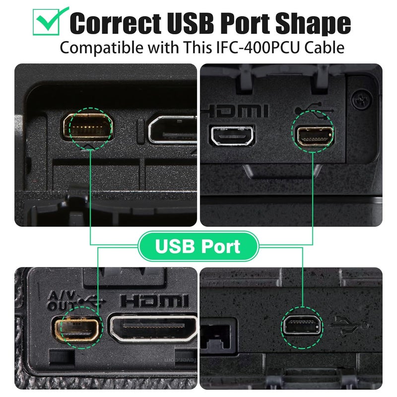 AGVEE 4ft USB Mini 8 Pin Charger Transfer Cable for Nikon UC-E6/E16/E17/E23 Camera Coolpix L22 B500 AW100 D750 D3300 D3200 S9500 S9300 S9100 S6800 S6200, Sony Cybershot W830 W800, Dark Gray - Image 3